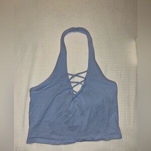 Express Light Blue Halter Top